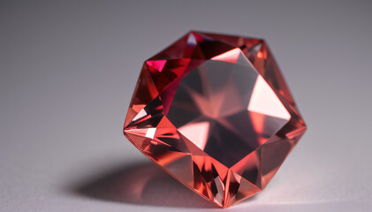 Sparkling Red Diamond Shape – Glossy Faceted Crystal Background