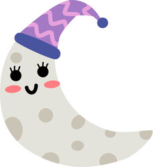 Cute doodle grey moon 5