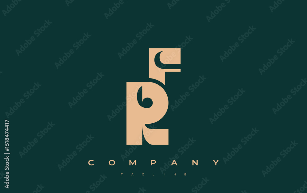 Fototapete fr abstract geometric logo design. modern and elegant logo design with simplistic typography element