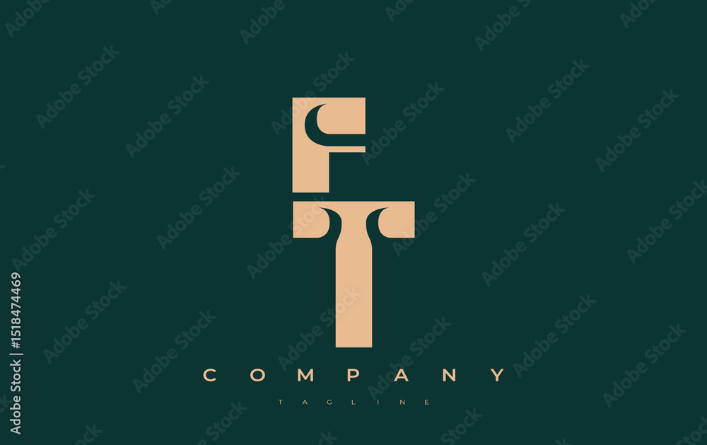 Fototapete ft abstract geometric logo design. modern and elegant logo design with simplistic typography element