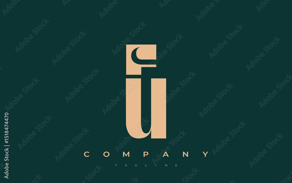 Fototapete fu abstract geometric logo design. modern and elegant logo design with simplistic typography element