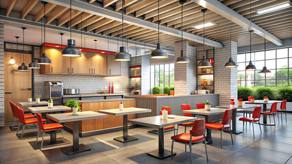 Modern Cafeteria or Office Break Room