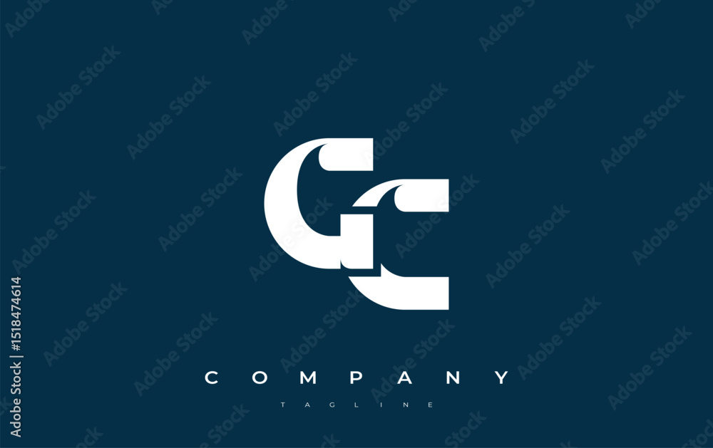Fototapete gc abstract geometric logo design. modern and elegant logo design with simplistic typography element