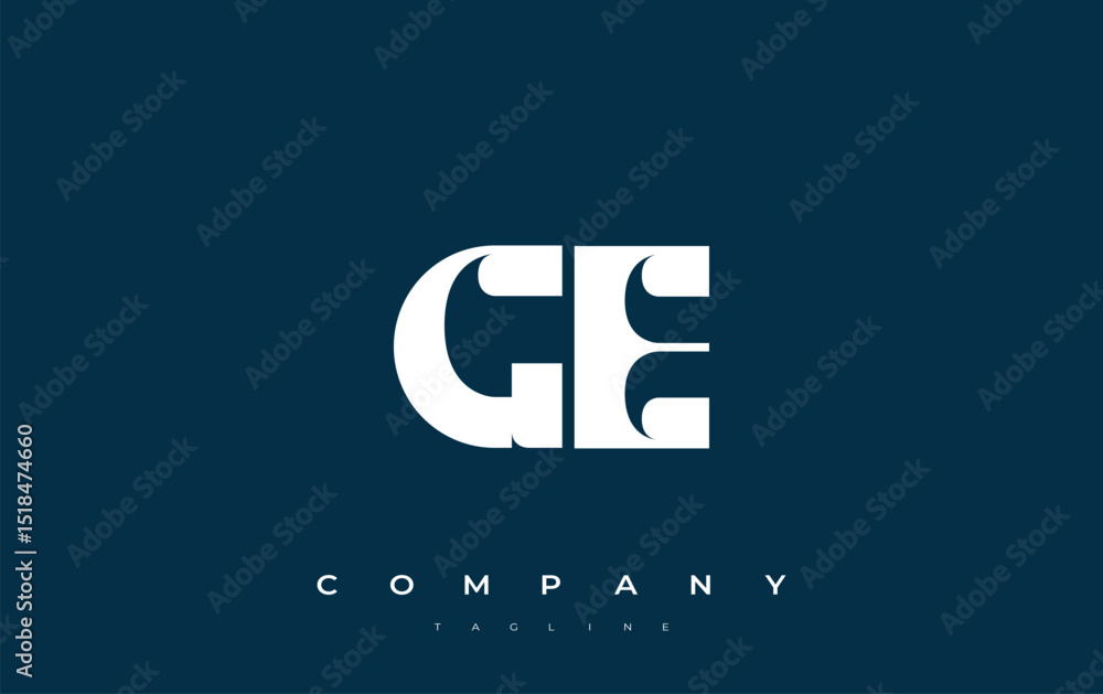 Fototapete ge abstract geometric logo design. modern and elegant logo design with simplistic typography element