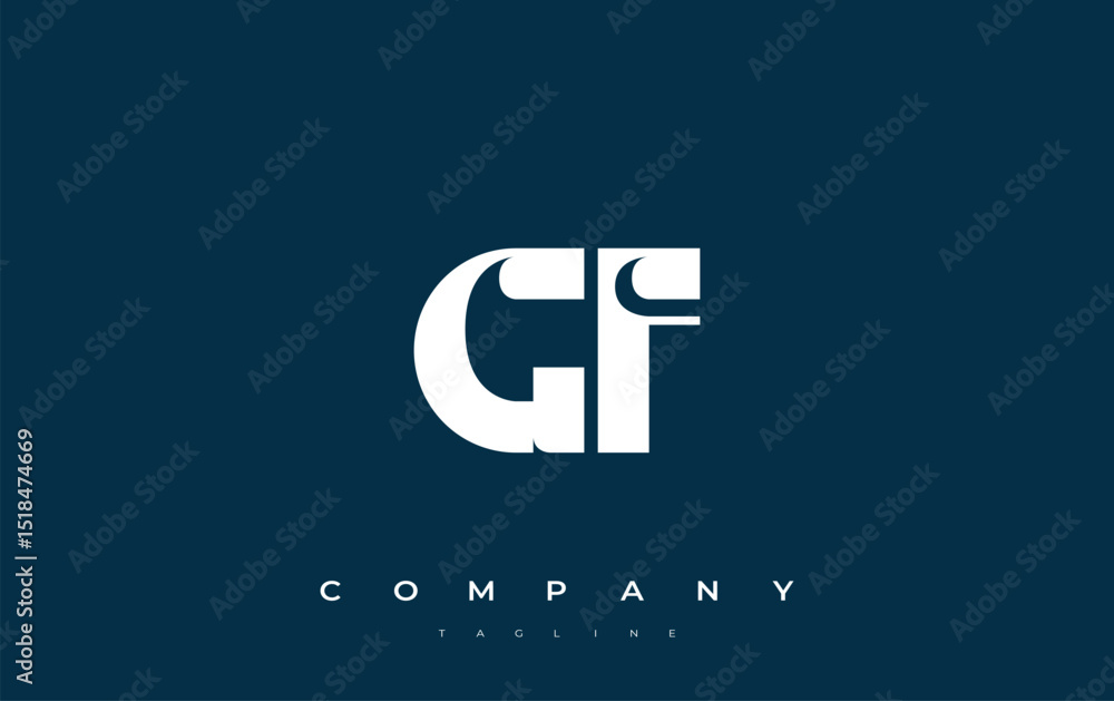 Fototapete gf abstract geometric logo design. modern and elegant logo design with simplistic typography element