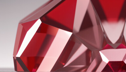 Red Faceted Gemstone on Gradient Background – Luxury Jewelry Design