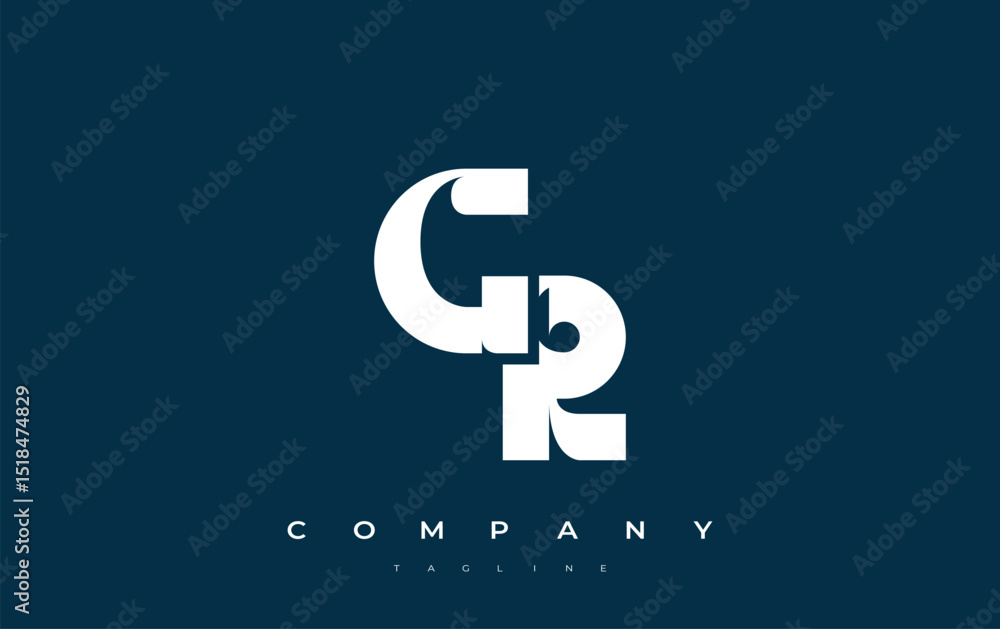 Fototapete gr abstract geometric logo design. modern and elegant logo design with simplistic typography element
