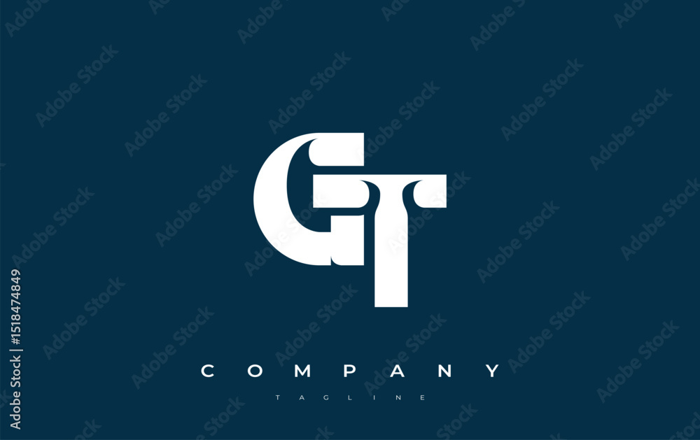 Fototapete gt abstract geometric logo design. modern and elegant logo design with simplistic typography element
