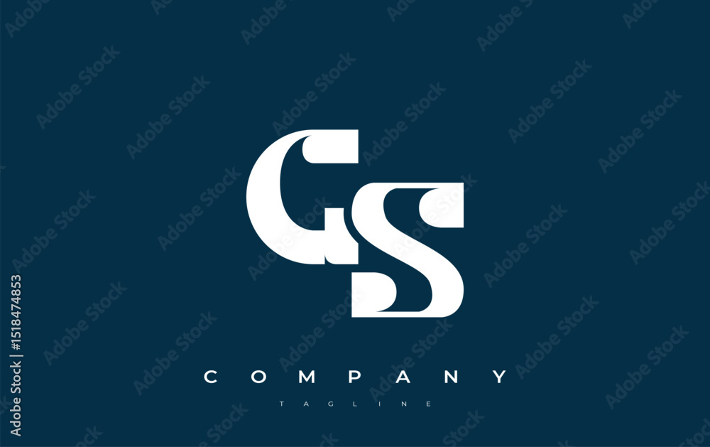 Fototapete gs abstract geometric logo design. modern and elegant logo design with simplistic typography element
