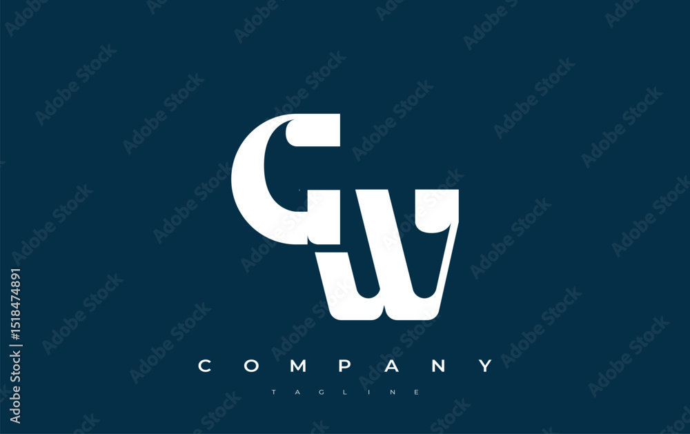 Fototapete gw abstract geometric logo design. modern and elegant logo design with simplistic typography element