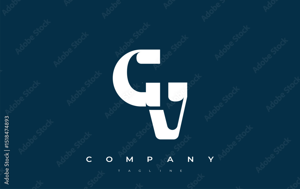 Fototapete gv abstract geometric logo design. modern and elegant logo design with simplistic typography element