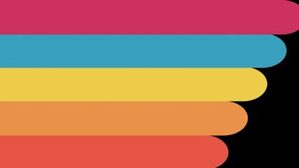 Vibrant tropical rainbow summer colours sliding gradient multiple transition wipes with transparent alpha background 4K for lifestyle, entertainment, podcast, segment scene change element 4K