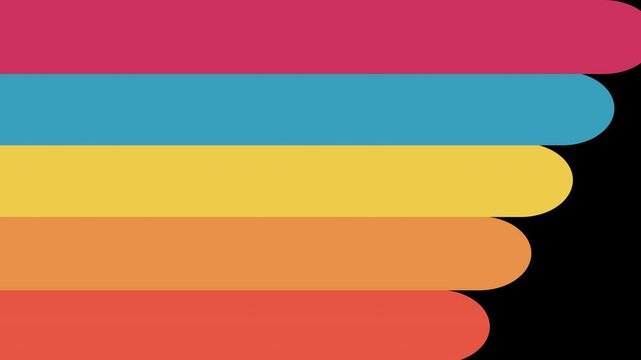 Vibrant tropical rainbow summer colours sliding gradient multiple transition wipes with transparent alpha background 4K for lifestyle, entertainment, podcast, segment scene change element 4K