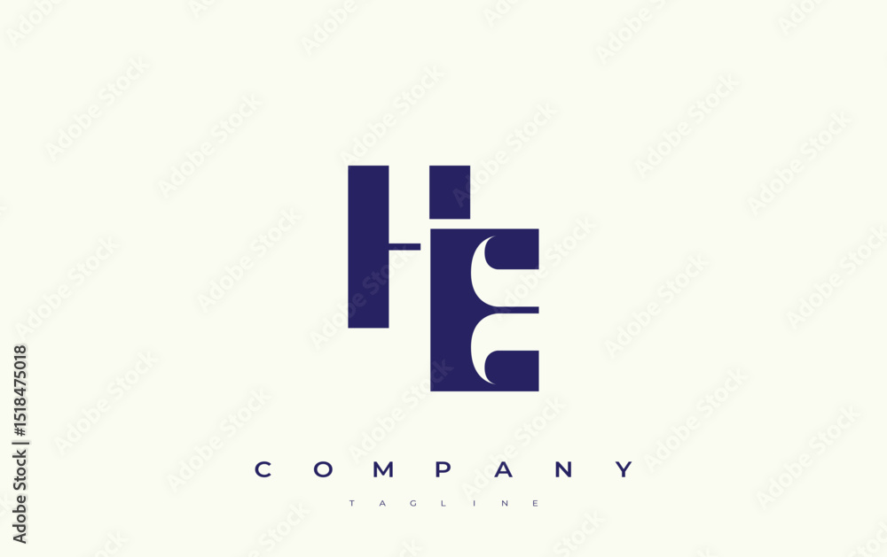 Fototapete he abstract geometric logo design. modern and elegant logo design with simplistic typography element