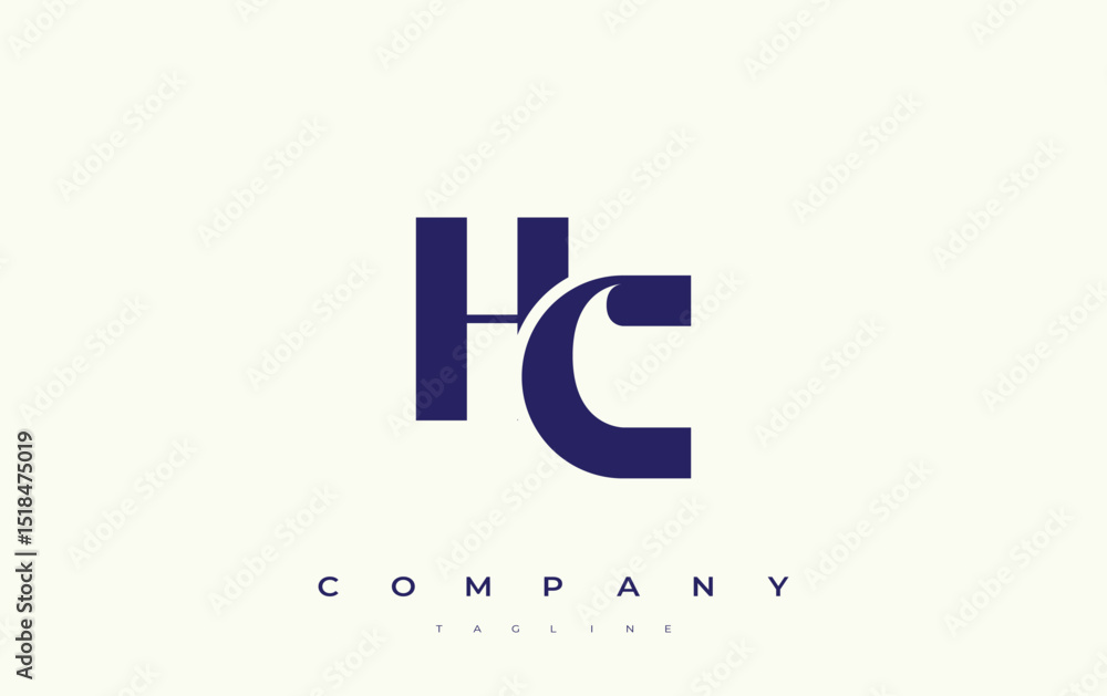 Fototapete hc abstract geometric logo design. modern and elegant logo design with simplistic typography element