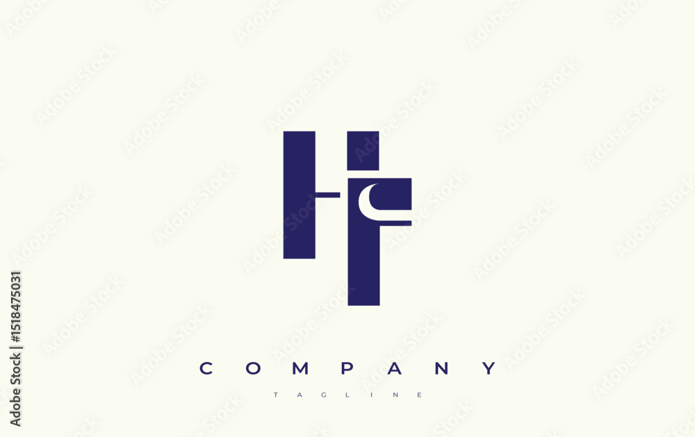 Fototapete hf abstract geometric logo design. modern and elegant logo design with simplistic typography element