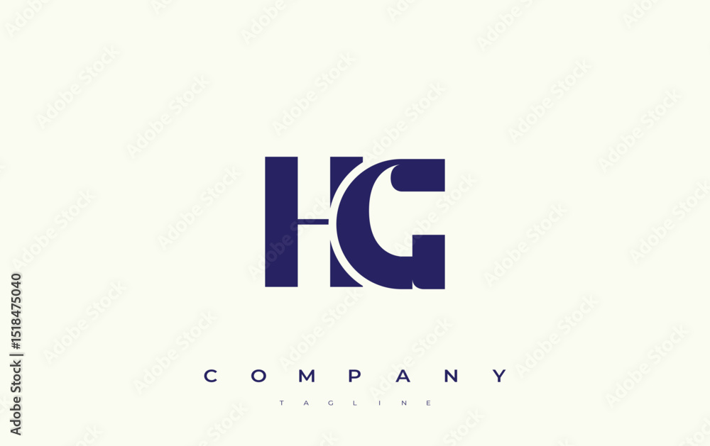 Fototapete hg abstract geometric logo design. modern and elegant logo design with simplistic typography element