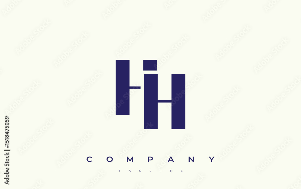 Fototapete hh abstract geometric logo design. modern and elegant logo design with simplistic typography element
