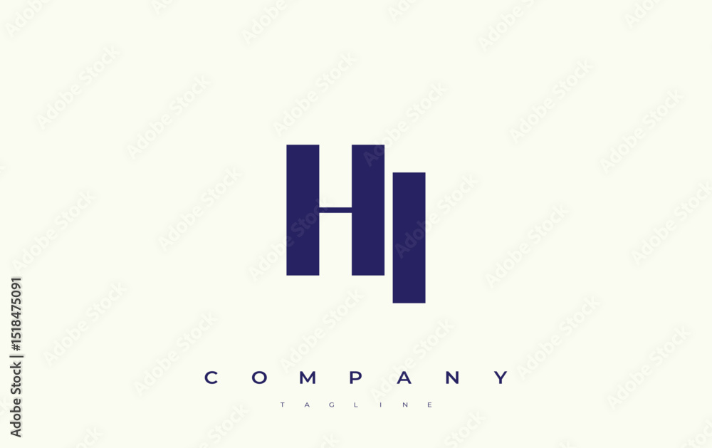 Fototapete hi abstract geometric logo design. modern and elegant logo design with simplistic typography element
