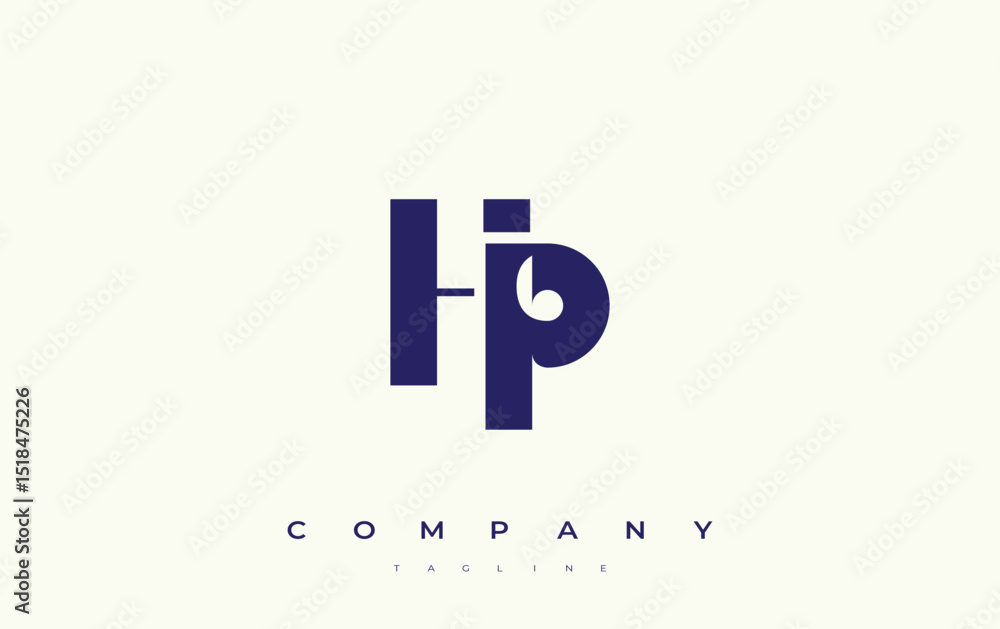 Fototapete hp abstract geometric logo design. modern and elegant logo design with simplistic typography element