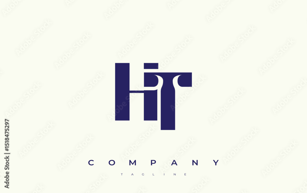 Fototapete ht abstract geometric logo design. modern and elegant logo design with simplistic typography element
