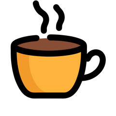 Steaming Cup of Coffee Icon - Vector Illustration