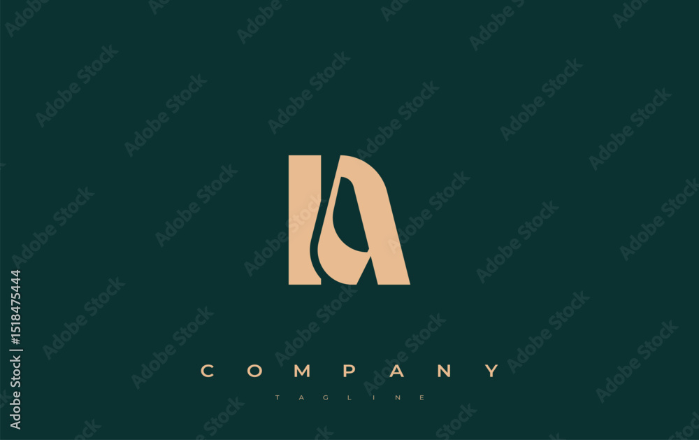 Fototapete ia abstract geometric logo design. modern and elegant logo design with simplistic typography element