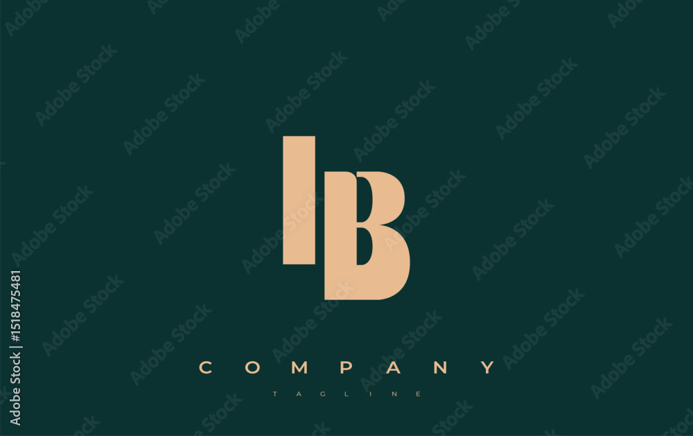 Fototapete ib abstract geometric logo design. modern and elegant logo design with simplistic typography element