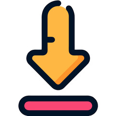 Obraz premium Download Icon: Simple Graphic Symbol for Data Transfer and Installation