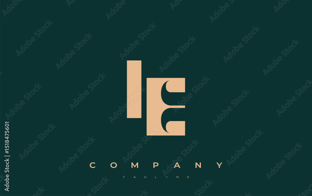 Fototapete ie abstract geometric logo design. modern and elegant logo design with simplistic typography element