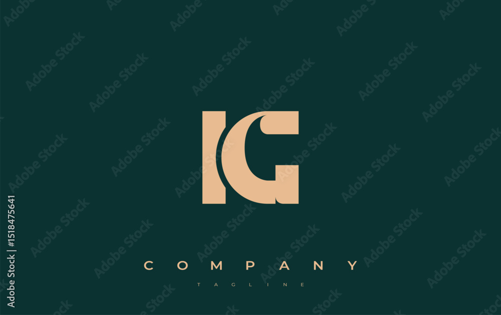 Fototapete ig abstract geometric logo design. modern and elegant logo design with simplistic typography element