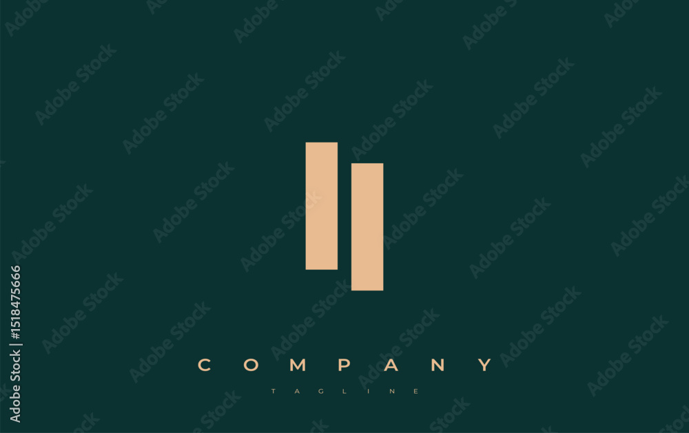 Fototapete ii abstract geometric logo design. modern and elegant logo design with simplistic typography element