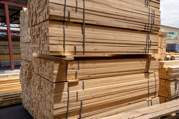 Wooden Planks and Beams for Carpentry and Construction Work