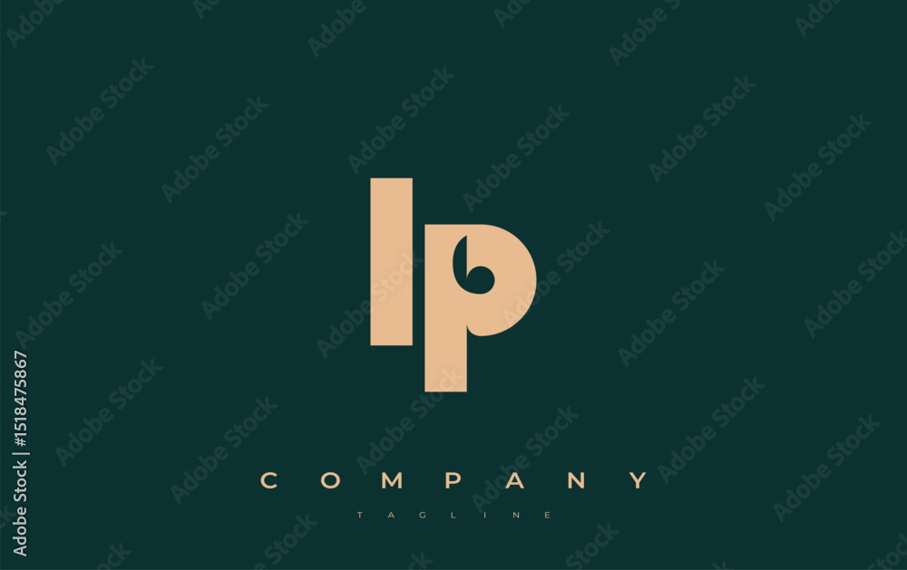 Fototapete ip abstract geometric logo design. modern and elegant logo design with simplistic typography element