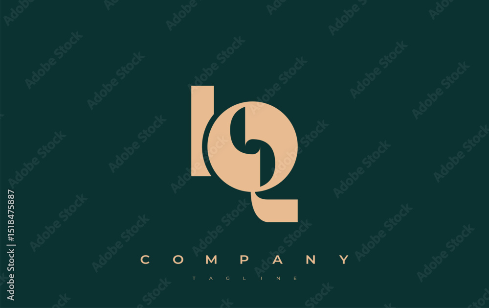 Fototapete iq abstract geometric logo design. modern and elegant logo design with simplistic typography element