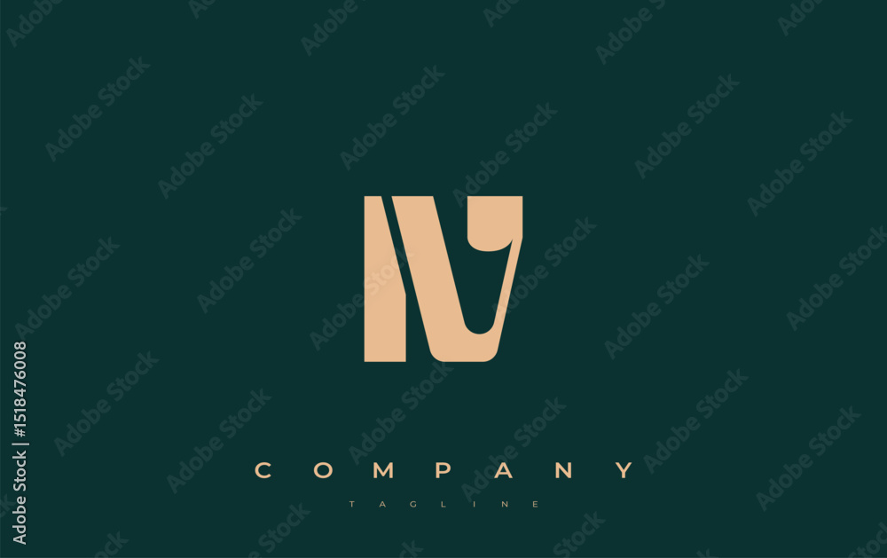 Fototapete iv abstract geometric logo design. modern and elegant logo design with simplistic typography element