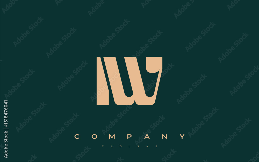 Fototapete iw abstract geometric logo design. modern and elegant logo design with simplistic typography element