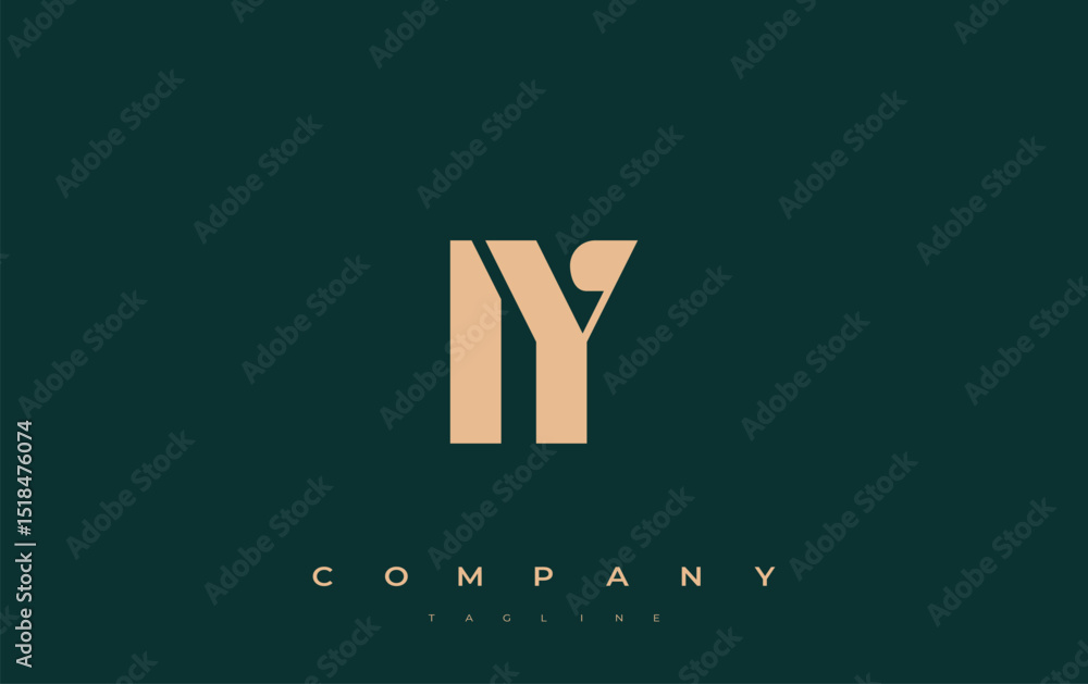 Fototapete iy abstract geometric logo design. modern and elegant logo design with simplistic typography element