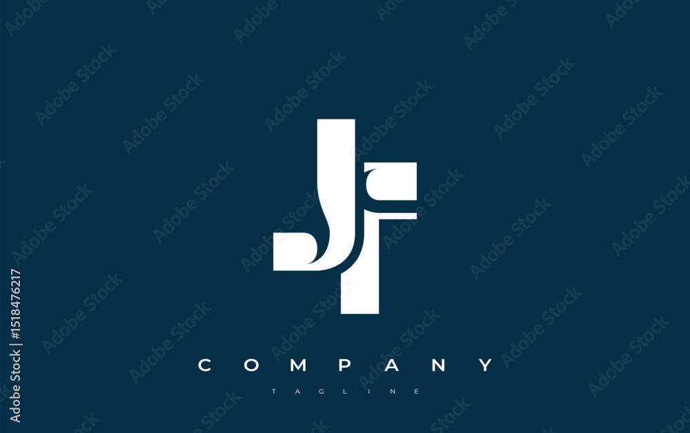 Fototapete jf abstract geometric logo design. modern and elegant logo design with simplistic typography element