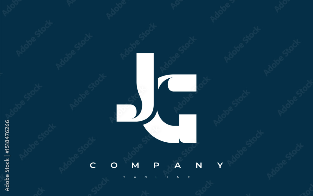 Fototapete jg abstract geometric logo design. modern and elegant logo design with simplistic typography element
