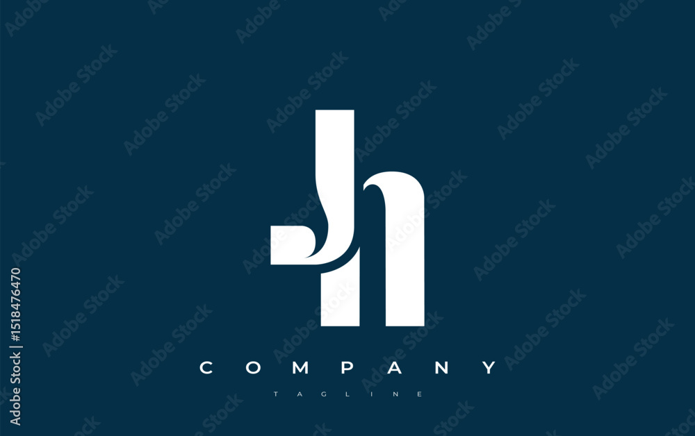 Fototapete jn abstract geometric logo design. modern and elegant logo design with simplistic typography element