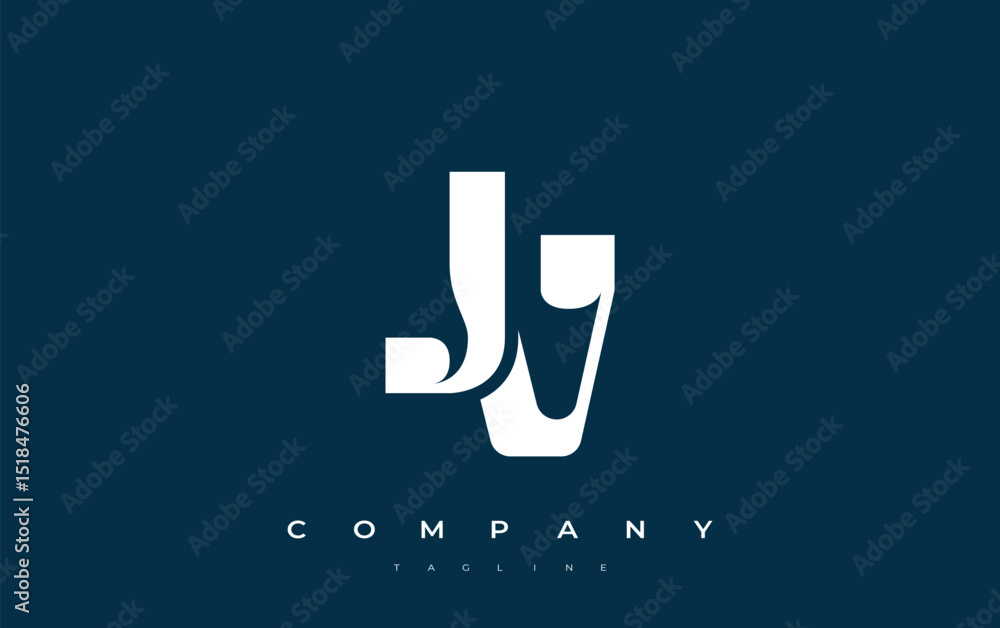 Fototapete jv abstract geometric logo design. modern and elegant logo design with simplistic typography element