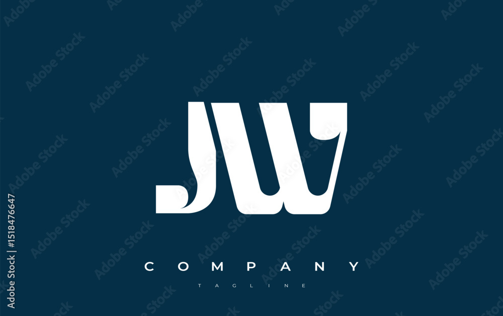 Fototapete jw abstract geometric logo design. modern and elegant logo design with simplistic typography element