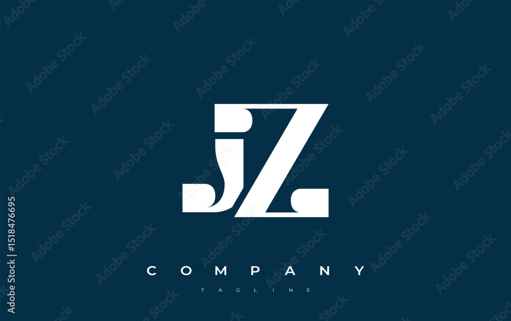 Fototapete jz abstract geometric logo design. modern and elegant logo design with simplistic typography element