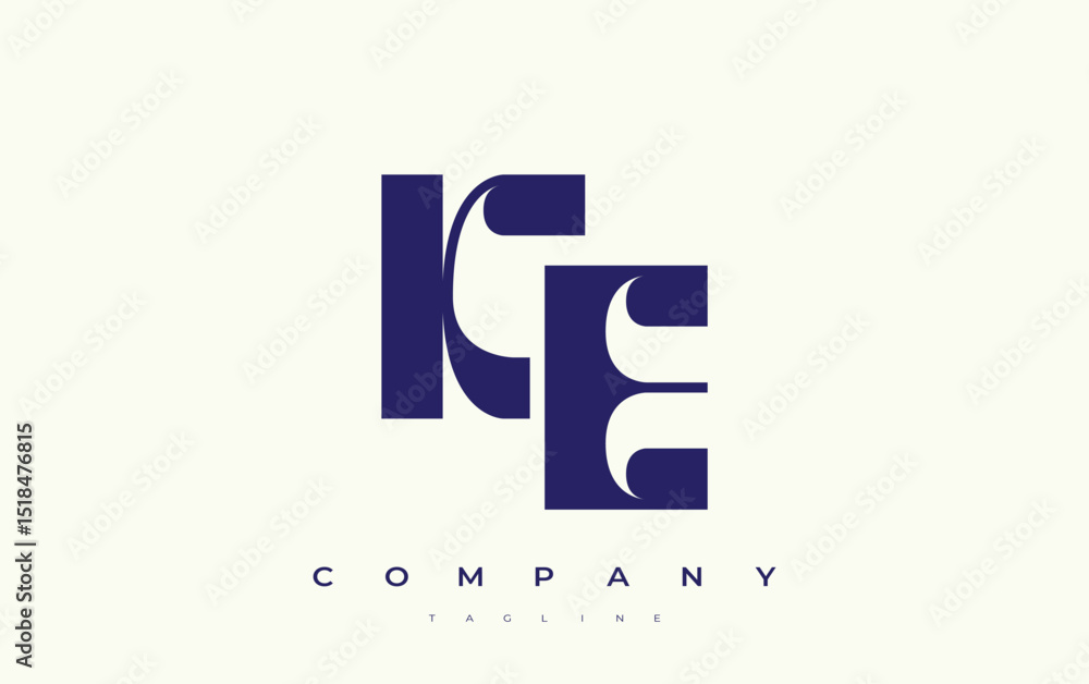 Fototapete ke abstract geometric logo design. modern and elegant logo design with simplistic typography element
