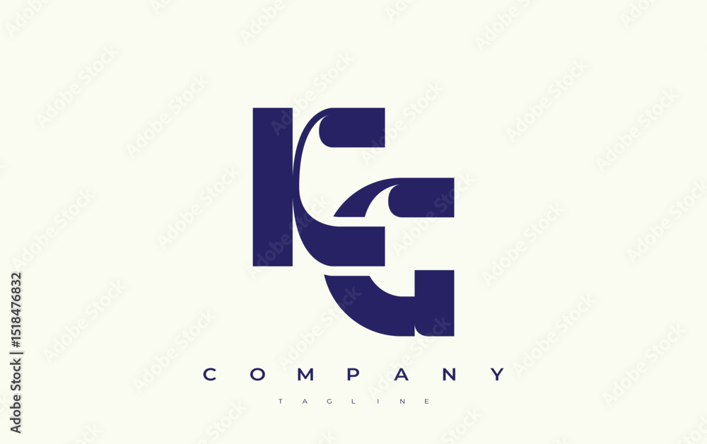 Fototapete kg abstract geometric logo design. modern and elegant logo design with simplistic typography element