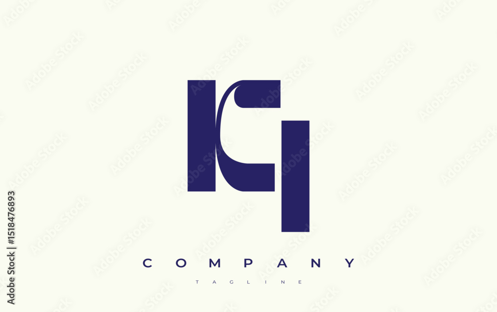 Fototapete ki abstract geometric logo design. modern and elegant logo design with simplistic typography element