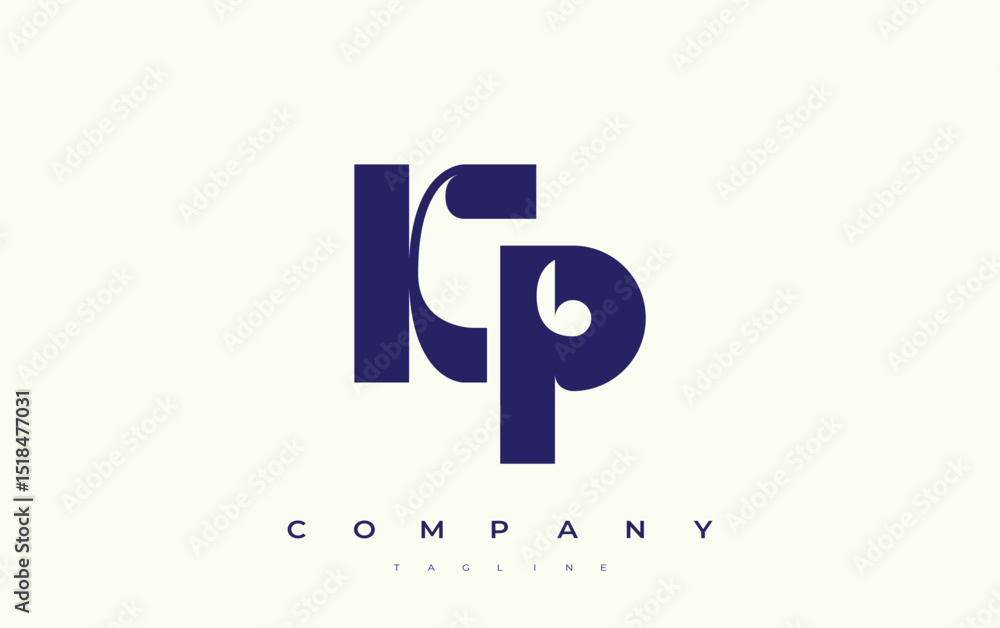 Fototapete kp abstract geometric logo design. modern and elegant logo design with simplistic typography element