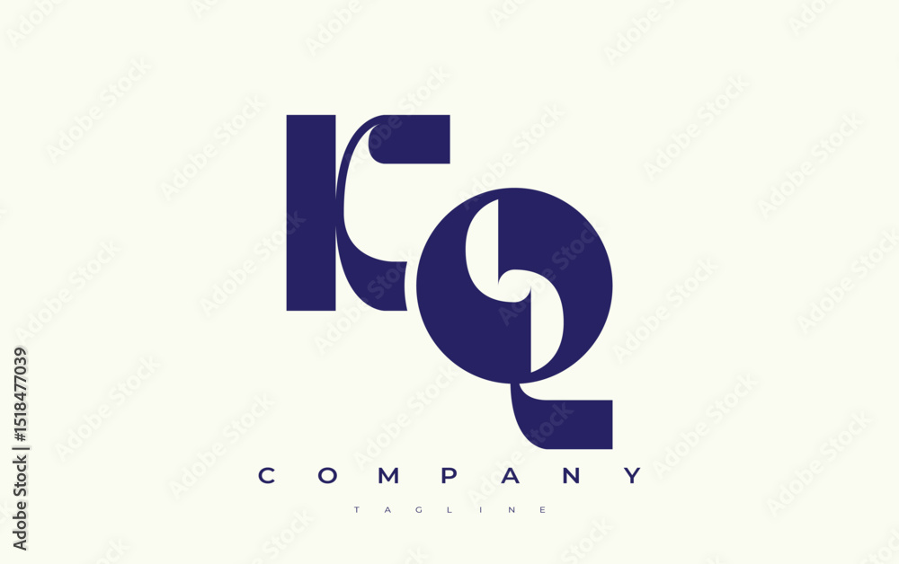 Fototapete kq abstract geometric logo design. modern and elegant logo design with simplistic typography element