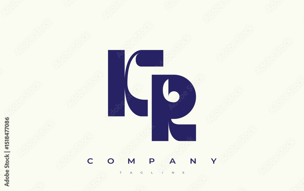 Fototapete kr abstract geometric logo design. modern and elegant logo design with simplistic typography element